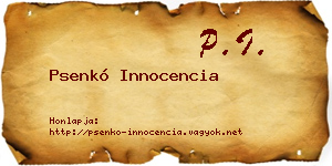 Psenkó Innocencia névjegykártya
